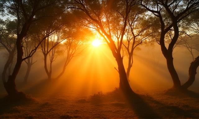 Il sole sorge sull'Oasi di Macchiagrande